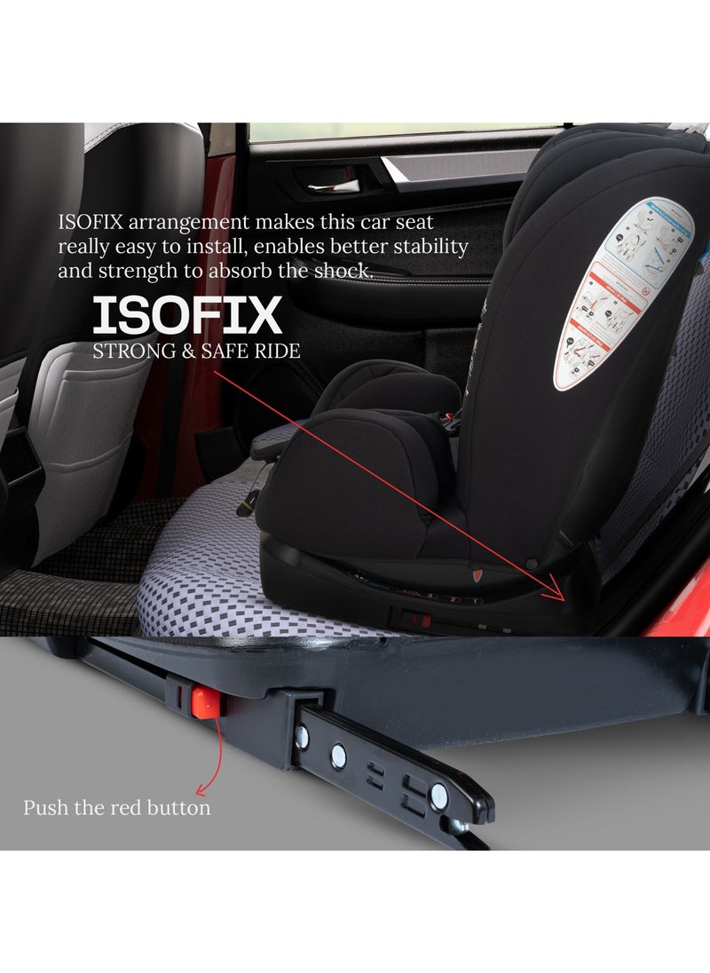 Convertible Car Seat for Baby 0 to 12 Years with ISOFIX, 3 Position Recline, Headrest Adjustable ECE R44/04 Safety Certified Travel Baby Car Seat for Toddlers Kids Boys Girls Pure Black