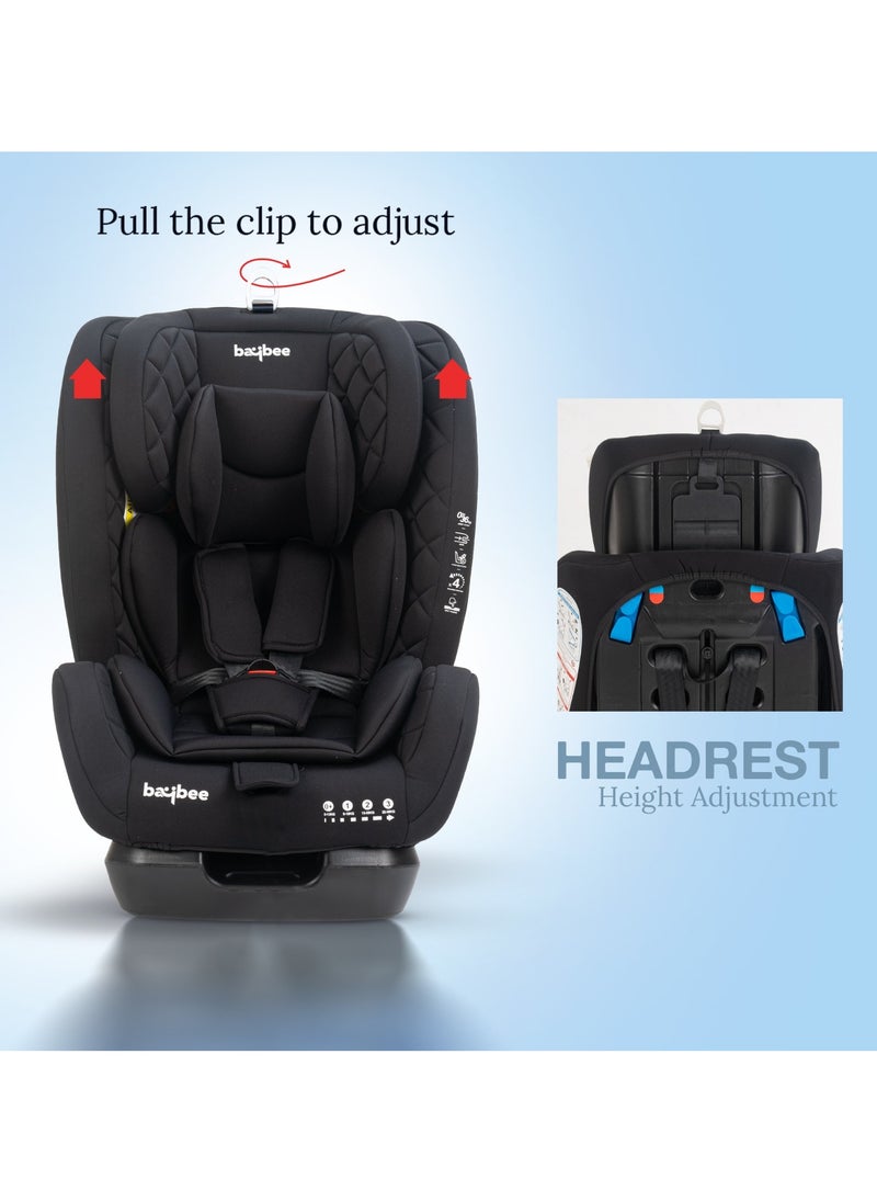 Convertible Car Seat for Baby 0 to 12 Years with ISOFIX, 3 Position Recline, Headrest Adjustable ECE R44/04 Safety Certified Travel Baby Car Seat for Toddlers Kids Boys Girls Pure Black