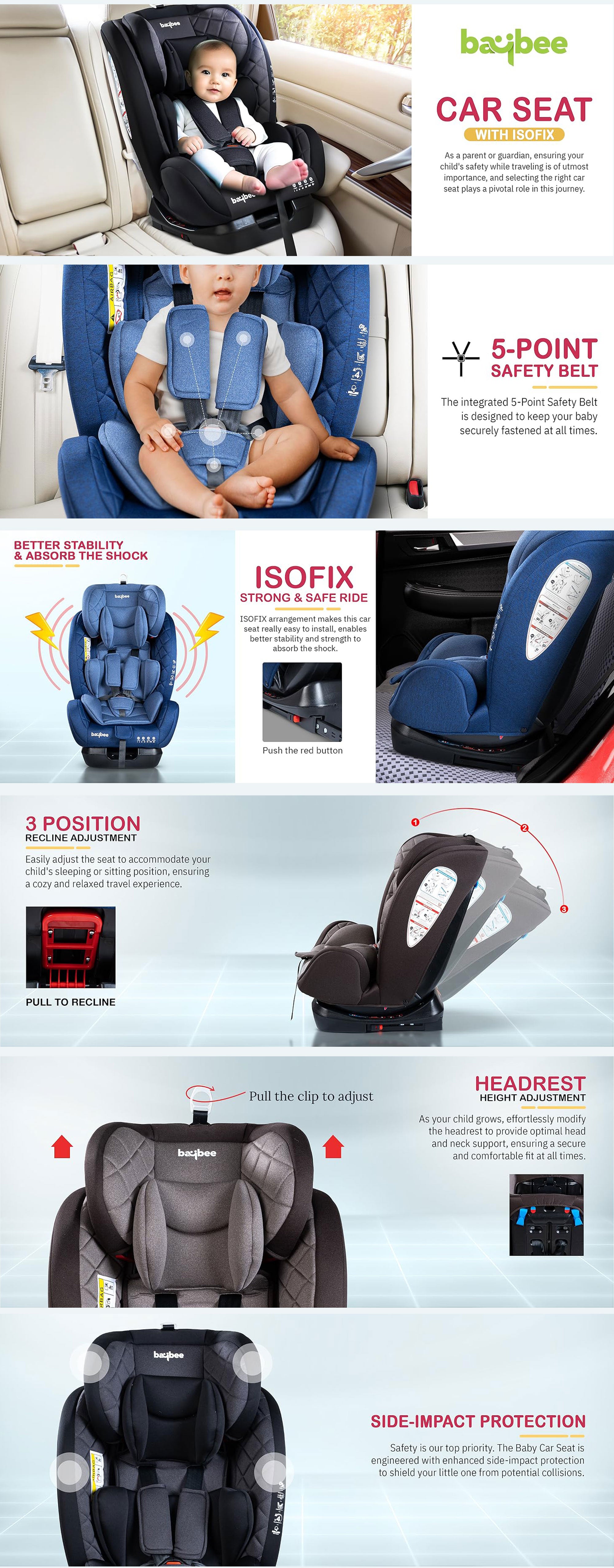 Convertible Car Seat for Baby 0 to 12 Years with ISOFIX, 3 Position Recline, Headrest Adjustable ECE R44/04 Safety Certified Travel Baby Car Seat for Toddlers Kids Boys Girls Pure Black