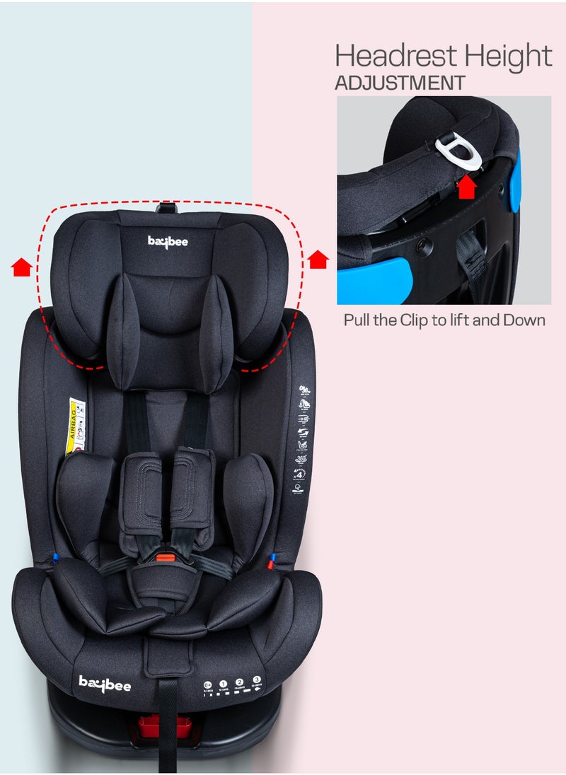 Convertible Car Seat for Baby 0 to 12 Years with 360° Rotatable, ISOFIX, 3 Position Recline, Headrest Adjustable ECE R44/04 Safety Certified Baby Car Seat for Toddlers Kids Boys Girls Black