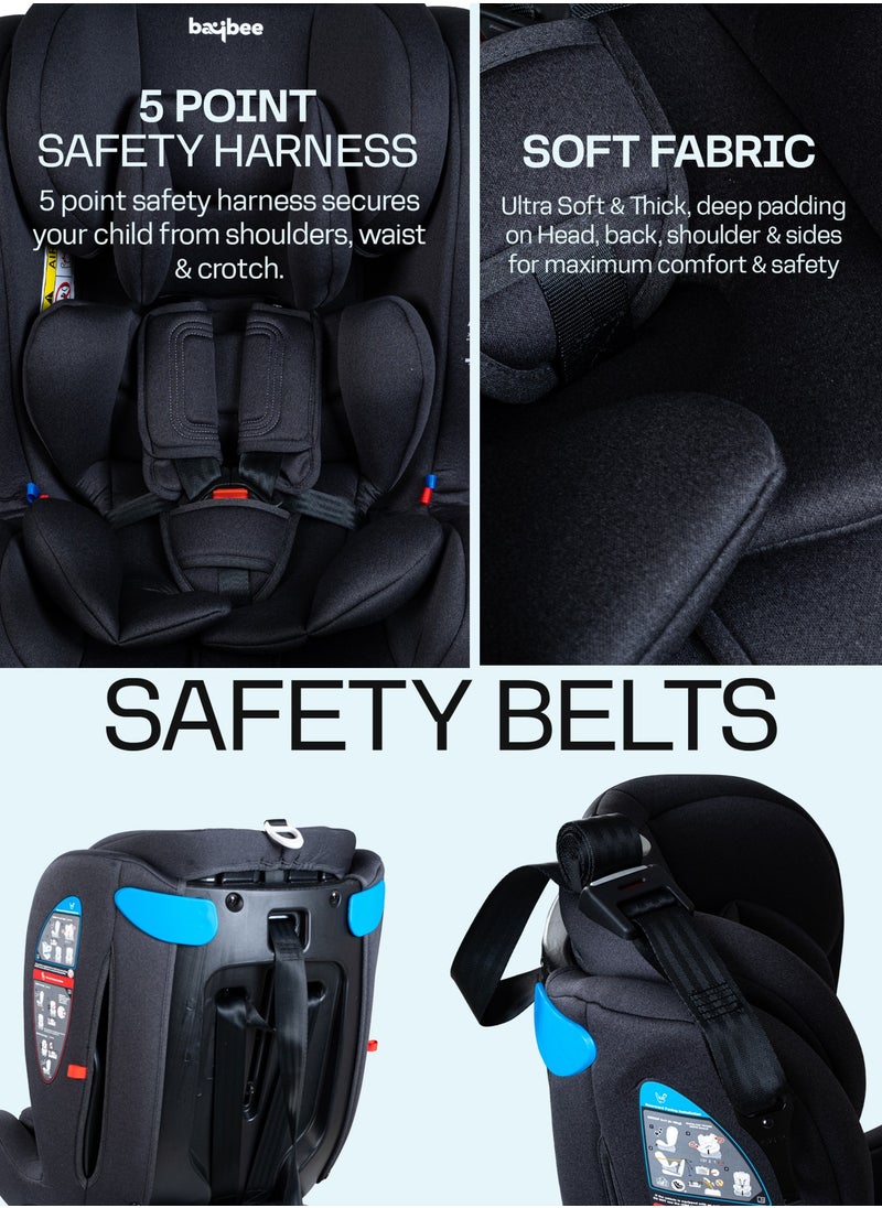 Convertible Car Seat for Baby 0 to 12 Years with 360° Rotatable, ISOFIX, 3 Position Recline, Headrest Adjustable ECE R44/04 Safety Certified Baby Car Seat for Toddlers Kids Boys Girls Black