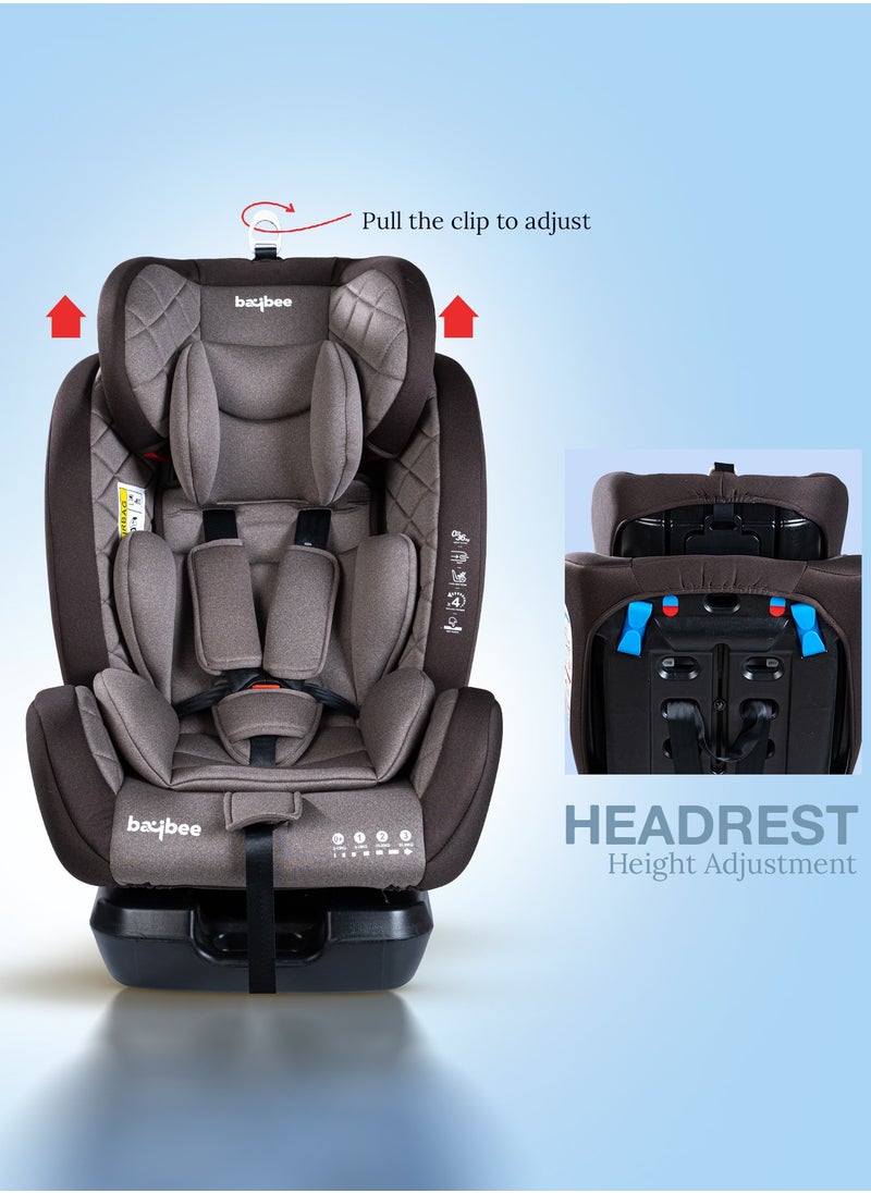 Convertible Car Seat for Baby 0 to 12 Years with ISOFIX, 3 Position Recline, Headrest Adjustable ECE R44/04 Safety Certified Travel Baby Car Seat for Toddlers Kids Boys Girls Brown