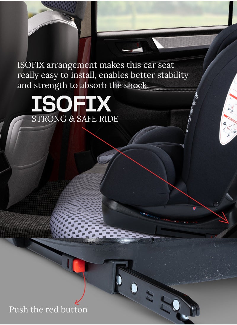 Convertible Car Seat for Baby 0 to 12 Years with ISOFIX, 3 Position Recline, Headrest Adjustable ECE R44/04 Safety Certified Travel Baby Car Seat for Toddlers Kids Boys Girls Black