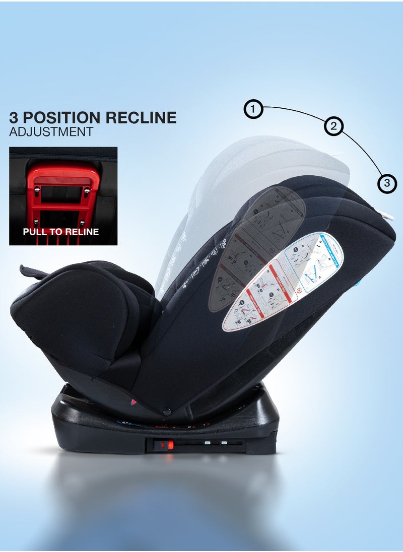 Convertible Car Seat for Baby 0 to 12 Years with ISOFIX, 3 Position Recline, Headrest Adjustable ECE R44/04 Safety Certified Travel Baby Car Seat for Toddlers Kids Boys Girls Black