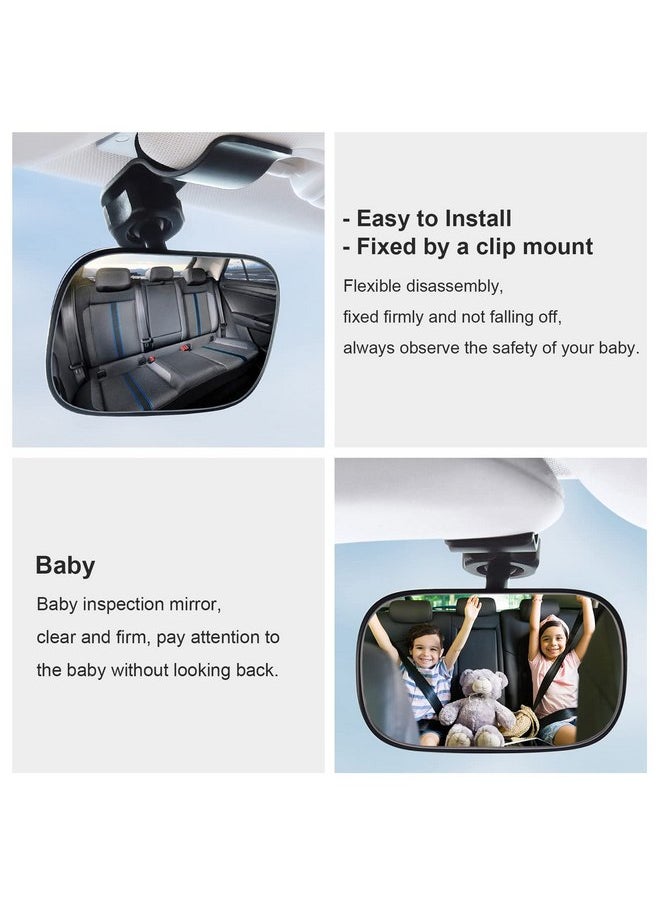 Car Mirror for Baby, Dannisly Back Seat Baby Mirror, Toddler Adjustable Facing Rear View Convex - Accessories, Clip on Windshield or Sun Visor, Black 2