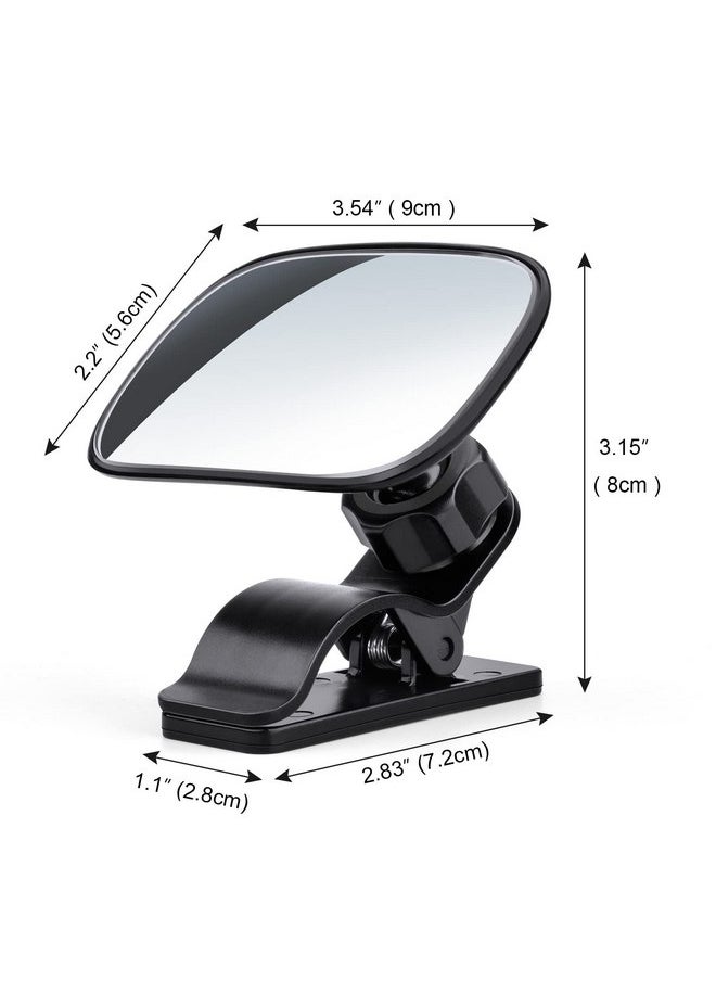 Car Mirror for Baby, Dannisly Back Seat Baby Mirror, Toddler Adjustable Facing Rear View Convex - Accessories, Clip on Windshield or Sun Visor, Black 2