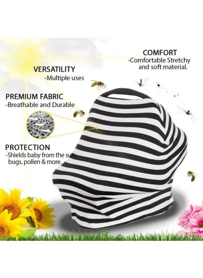 CozyCover Car Seat Covers - Multi- use Breastfeeding Covers, Baby Car Seat, Carrier, Stroller, High Chair, Shopping Cart, Lounger Canopy, Breathable Super Stretchy, New Born Boys Girls Shower Gift