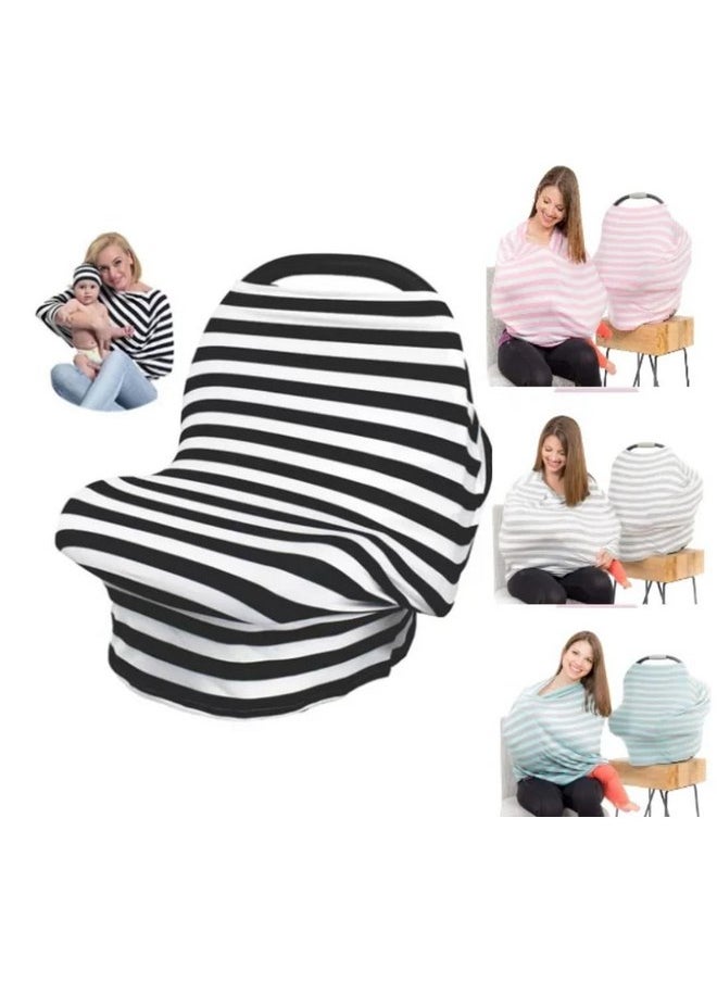 CozyCover Car Seat Covers - Multi- use Breastfeeding Covers, Baby Car Seat, Carrier, Stroller, High Chair, Shopping Cart, Lounger Canopy, Breathable Super Stretchy, New Born Boys Girls Shower Gift