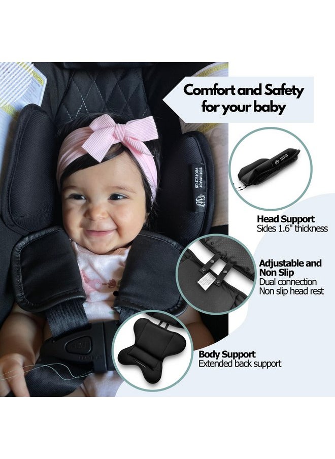 Peak and Rainbow Compatible with Doona Infant Insert - Universal Newborn Car Seat Head Support and Body - Baby Car Seat Cushion - Black Infant Insert