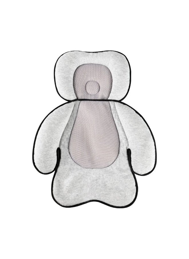 Baby Stroller Full Body Seat Cushion, Infant Head & Body Support Cushion, Toddler Extra Soft Seat Pad Neck Support, Baby Car Seat Insert for Newborn and Toddler 0-12 Month (Grey)