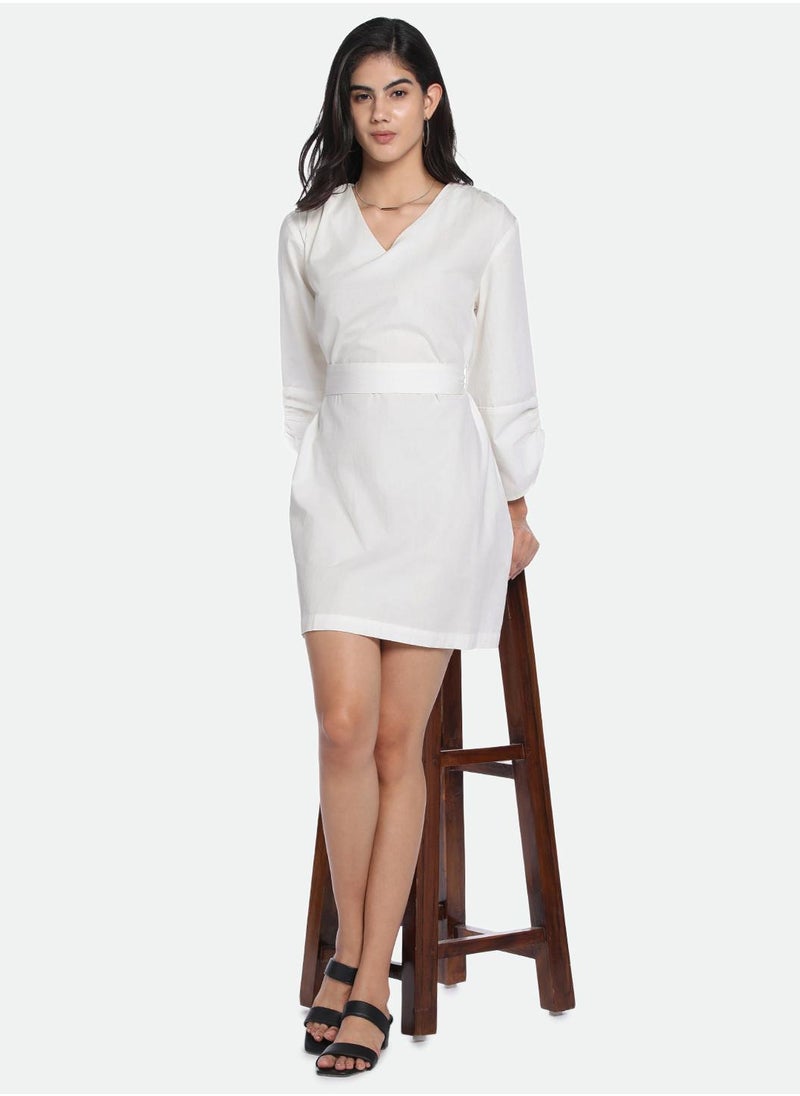 Belted Cotton Mini Dress