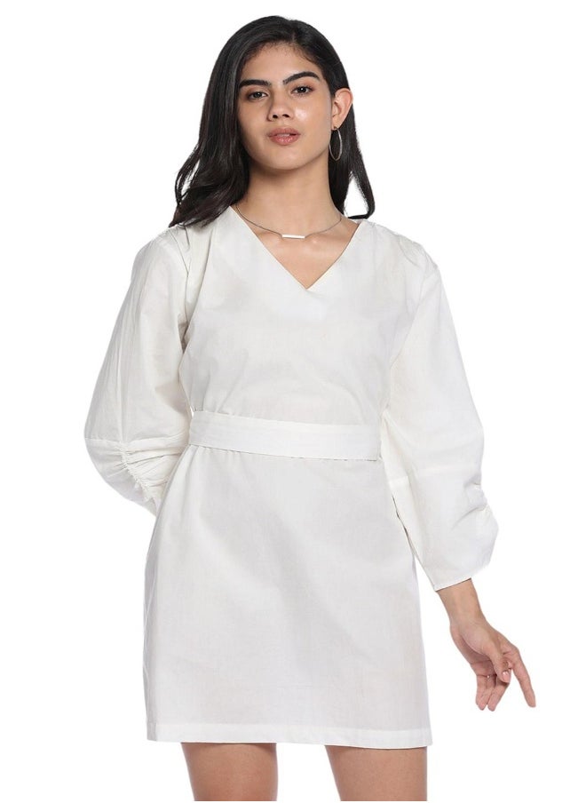 Belted Cotton Mini Dress