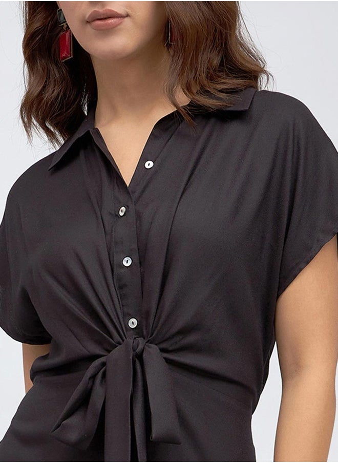 Knotted Front Midi Dress