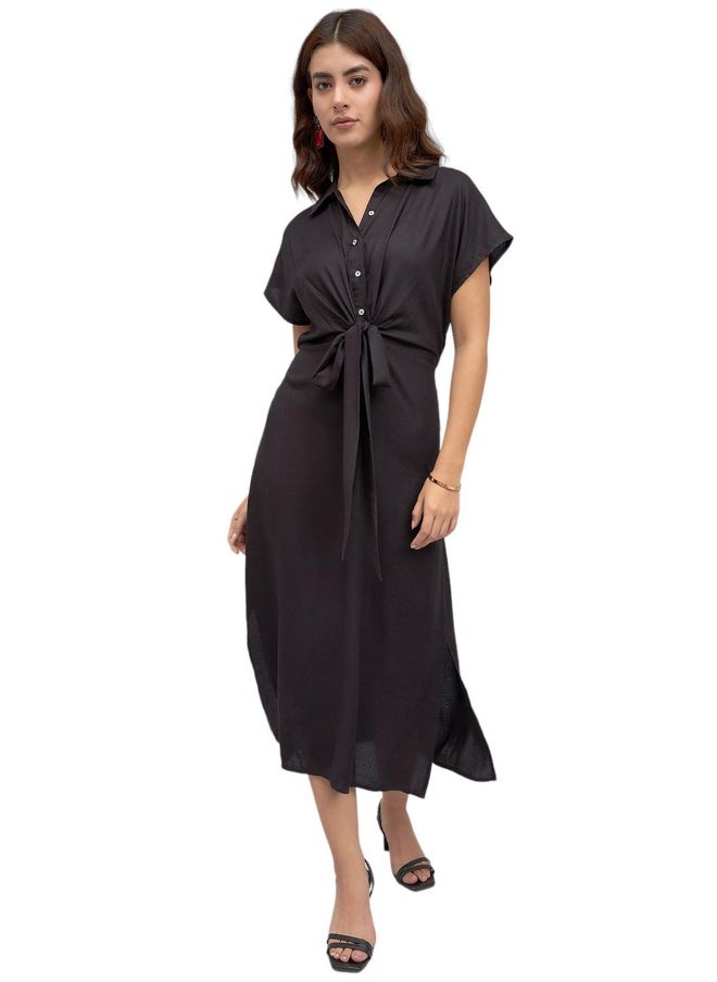 Knotted Front Midi Dress