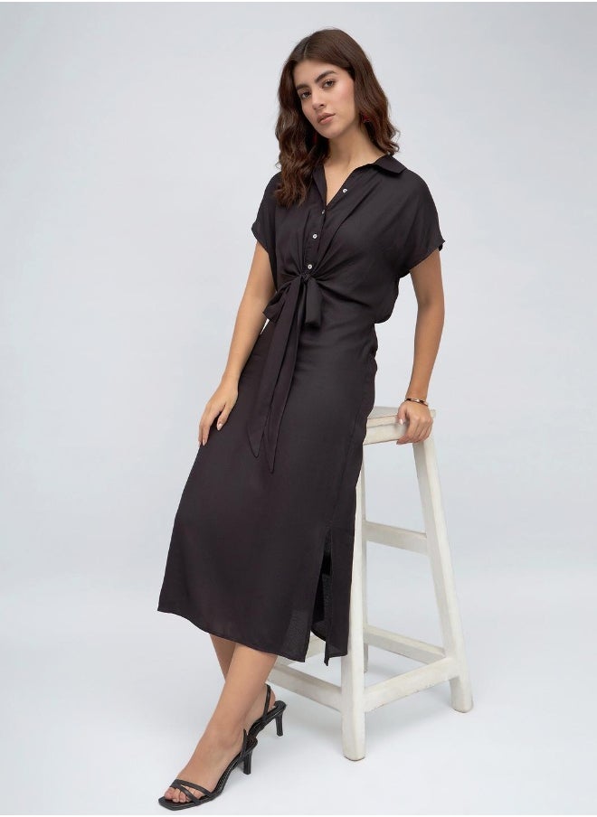 Knotted Front Midi Dress