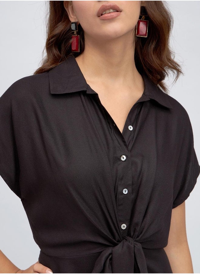 Knotted Front Midi Dress
