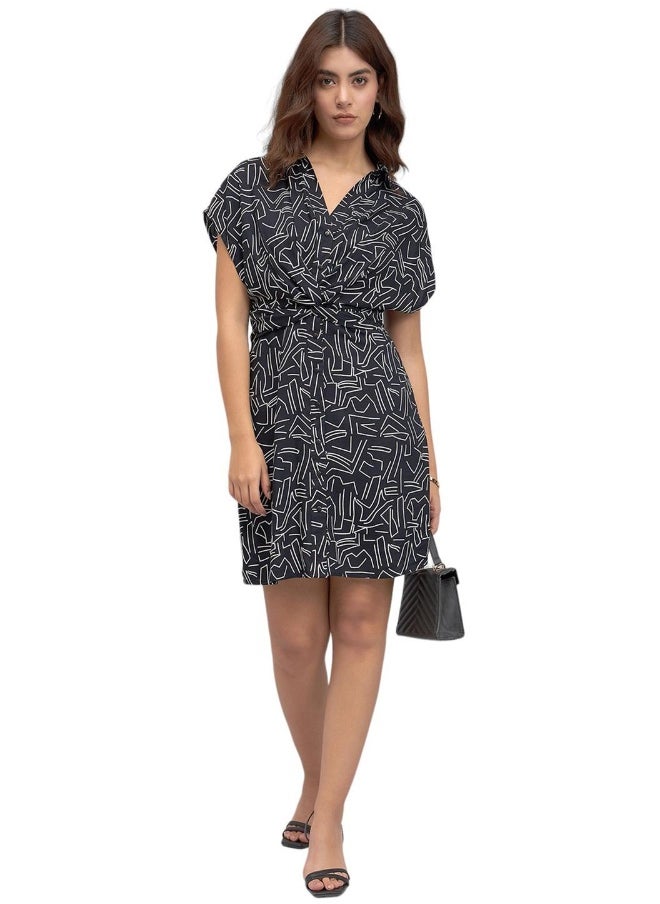 Printed Mini Shirt Dress
