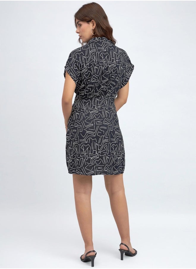 Printed Mini Shirt Dress