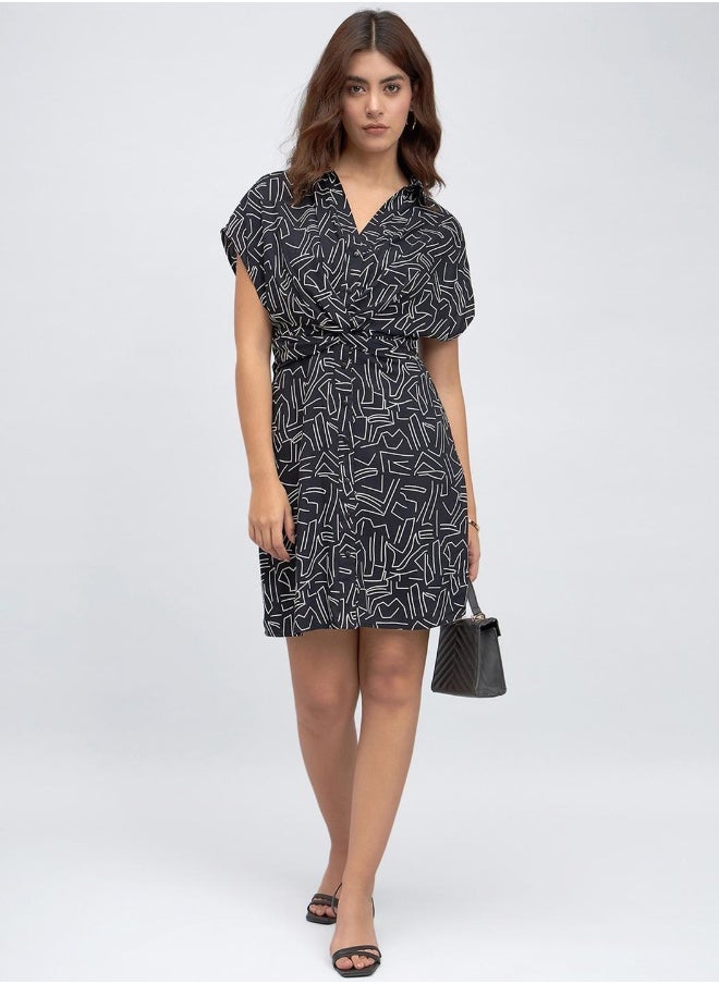 Printed Mini Shirt Dress