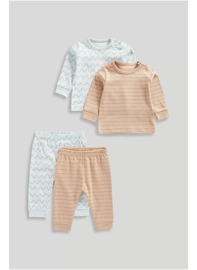 2 Pack Wave Baby Pyjamas