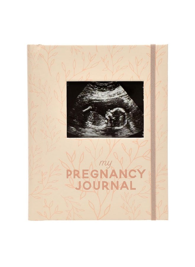 Pearhead Little Bundle of Joy Pregnancy Journal, Keepsake Pregnancy Memory Book with Sonogram Photo, First Through Third Trimester Pregnancy Milestone Tracker, Blush Leaf