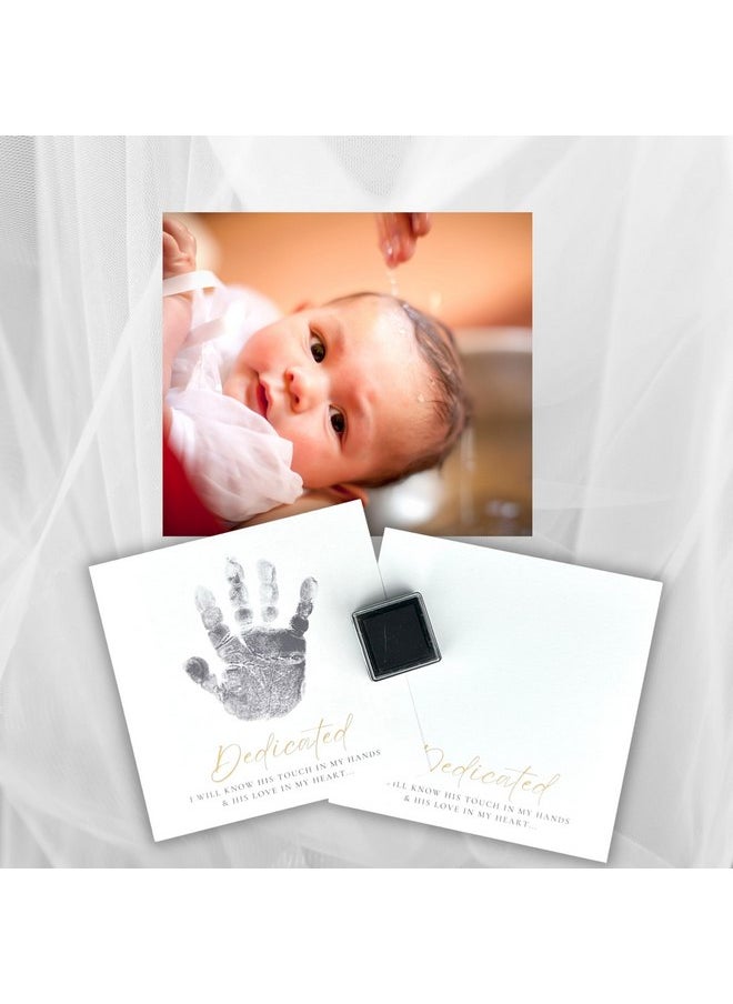 The Grandparent Gift Company- White Shadowbox Frame 6 x 6 Table or Shelf Frame with “Dedicated” Sentiment- Baby Handprint Dedication Gifts