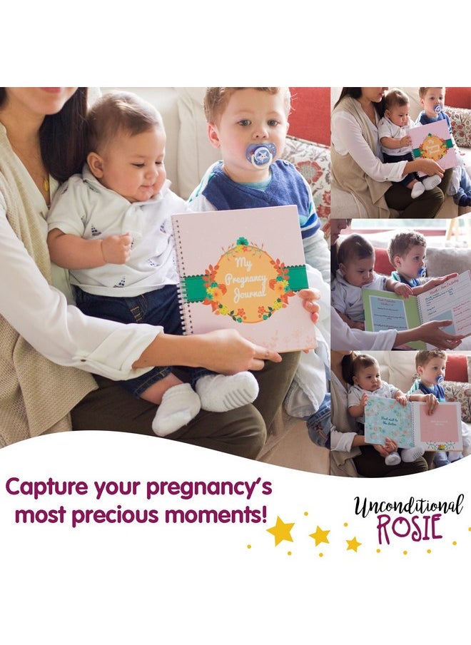 My Pregnancy Journal And Baby Memory Book With Stickers - Baby Scrapbook and Photo Album - Pregnancy Journals for First Time Moms - Pregnancy Journal Memory Book