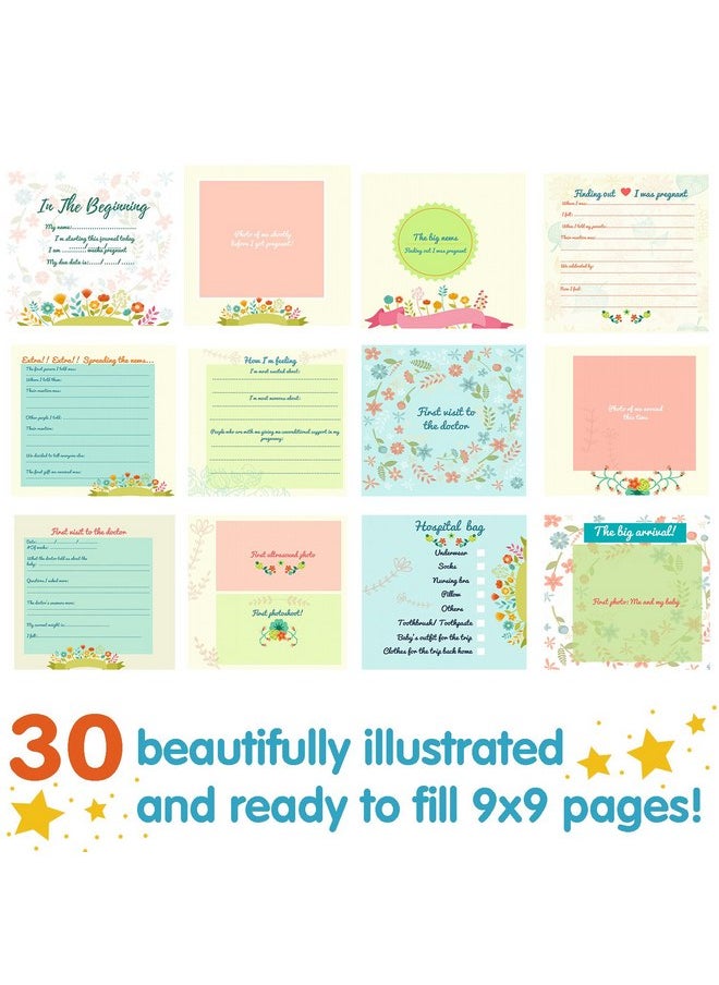 My Pregnancy Journal And Baby Memory Book With Stickers - Baby Scrapbook and Photo Album - Pregnancy Journals for First Time Moms - Pregnancy Journal Memory Book