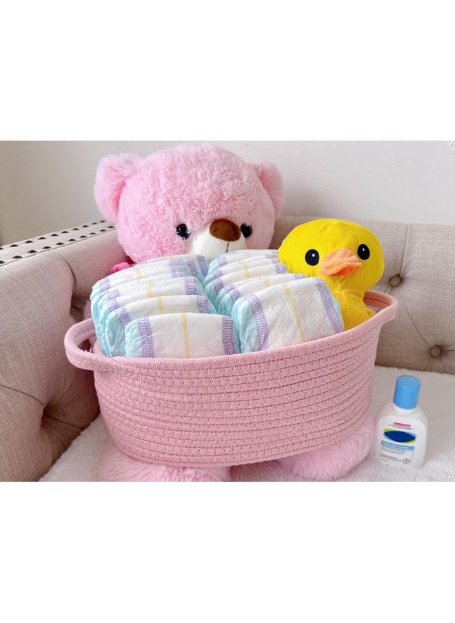 GIFTEXPRESS 2 Pack Pink Woven Basket - 13