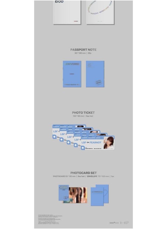 LE SSERAFIM LENIVERSE PHOTOBOOK : FIMbidi-Bobbidi-Boo Box+Photobook+Passport Note+Photo Ticket+Photocard+Tracking Sealed