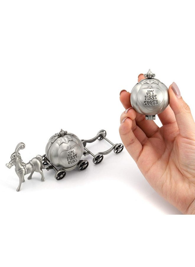 Mogoko Silver Tooth Holder, My First Tooth and Curl Keepsake Box Set, Baby Teeth Fairy Containter Gift Box for Child Kids