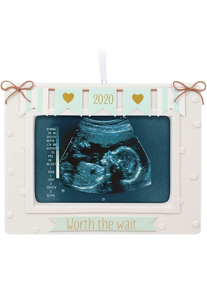 Hallmark Keepsake Christmas Ornament 2020 Year Dated Worth the Wait Baby Sonogram Porcelain Photo Frame