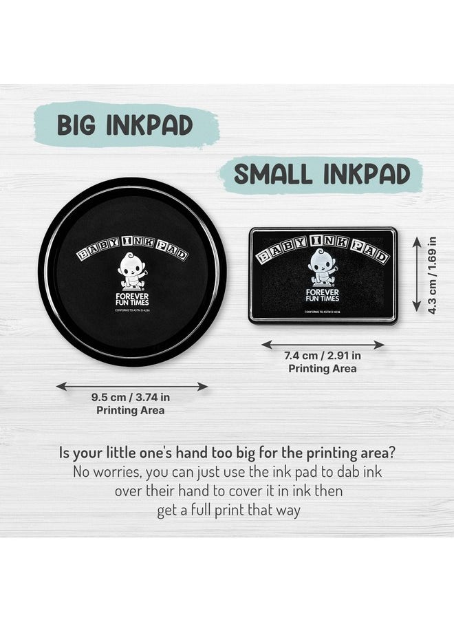 Baby Hand and Footprint Kit by Forever Fun Times | Get Hundreds of Detailed Prints with One Baby Safe Ink Pad | Easy to Clean, and Works with Any Paper or Card | Clean and Safe (Black, Big)