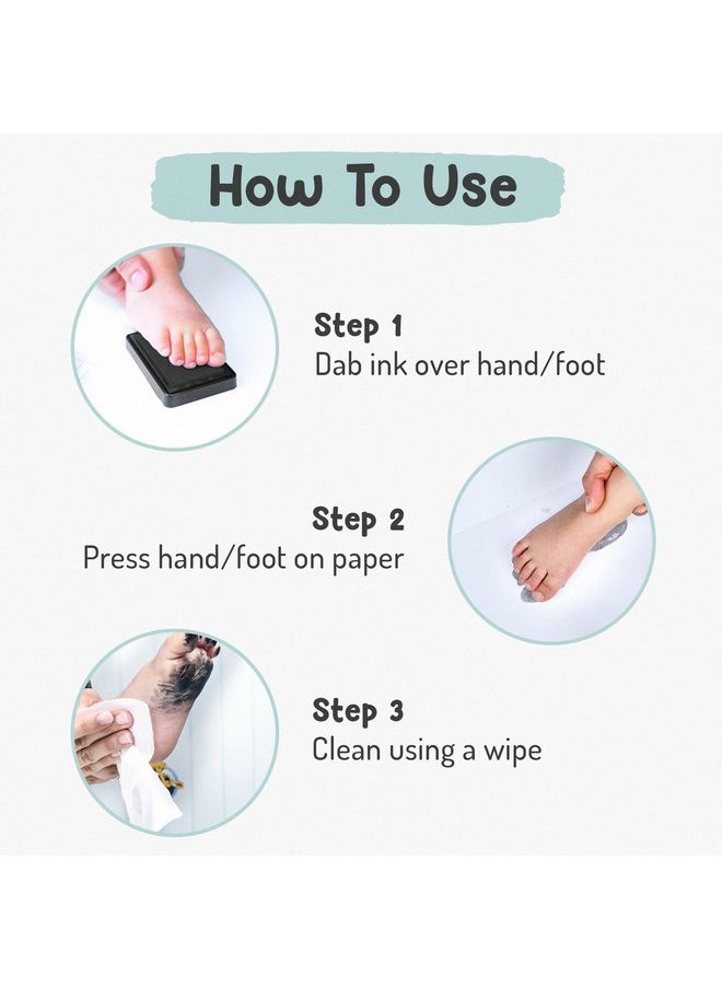 Baby Hand and Footprint Kit by Forever Fun Times | Get Hundreds of Detailed Prints with One Baby Safe Ink Pad | Easy to Clean, and Works with Any Paper or Card | Clean and Safe (Black, Big)