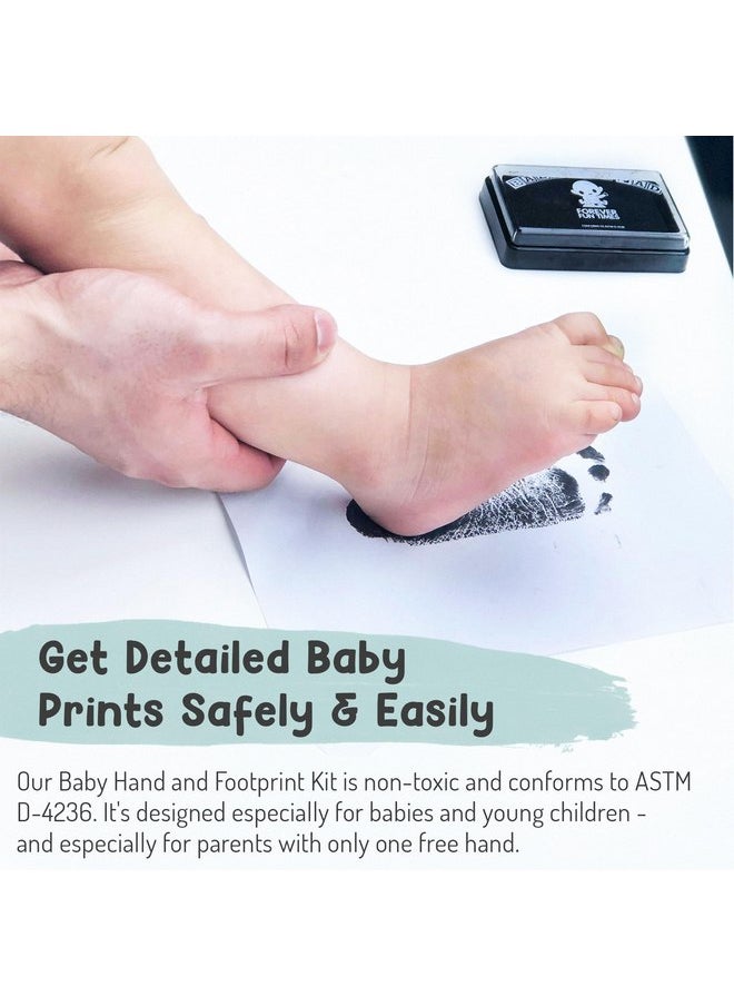 Baby Hand and Footprint Kit by Forever Fun Times | Get Hundreds of Detailed Prints with One Baby Safe Ink Pad | Easy to Clean, and Works with Any Paper or Card | Clean and Safe (Black, Big)