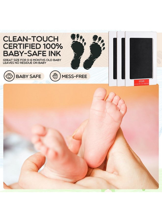 Jetec 15 Pack Inkless Baby Footprint and Handprint Kit, Clean Touch Ink Pad for Baby Hand and Footprints, Dog Paw Print Kit with Ink Pads and Imprint Cards for Newborns Babies Pets Gifts (Black)