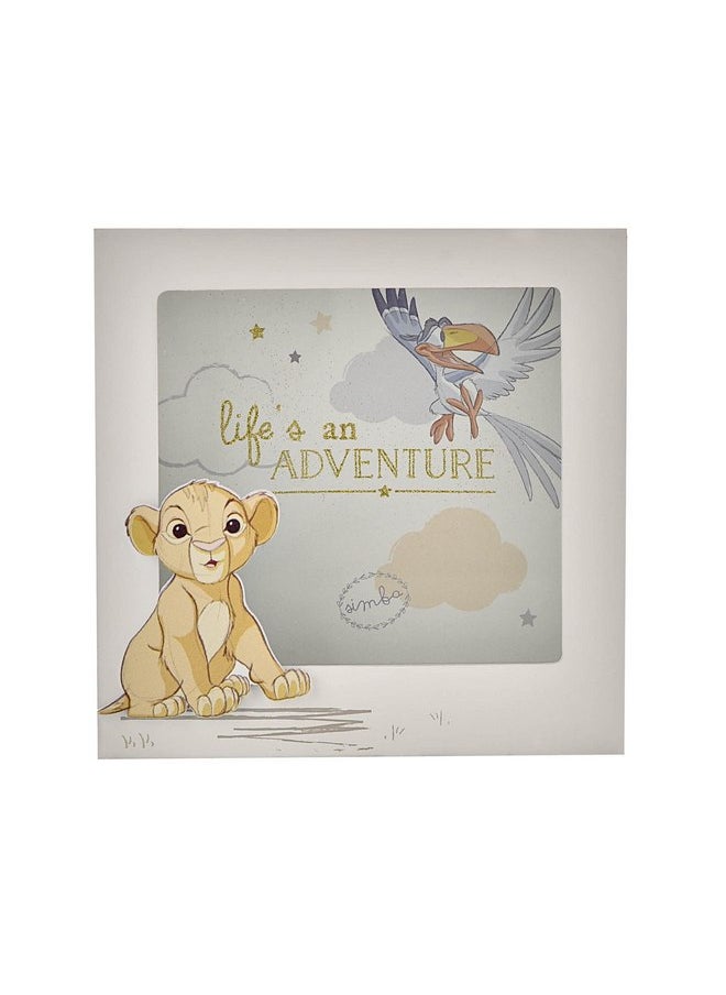 Happy Homewares Magical Beginnings Lifes an Adventure The Lion King Simba and Zazu Keepsake Wooden Money Box - A Perfect First Moneybox Gift for A Baby or Child - Officially Licensed