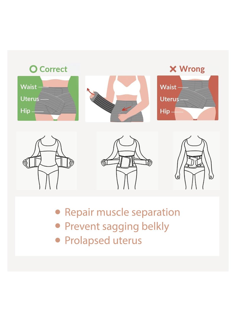 Postpartum Abdominal  Maternity Belt - Grey, L/XL
