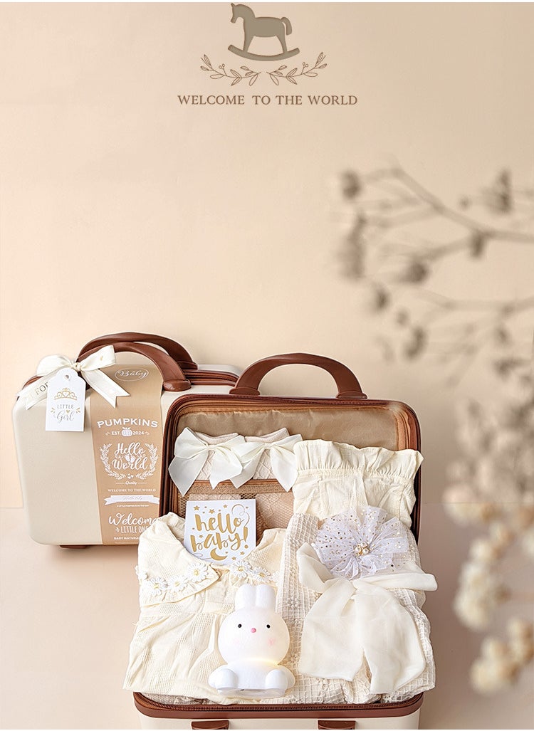 Luxury Newborn Gift Set - Premium Girls' Clothing & Accessories in an Elegant Keepsake Suitcase