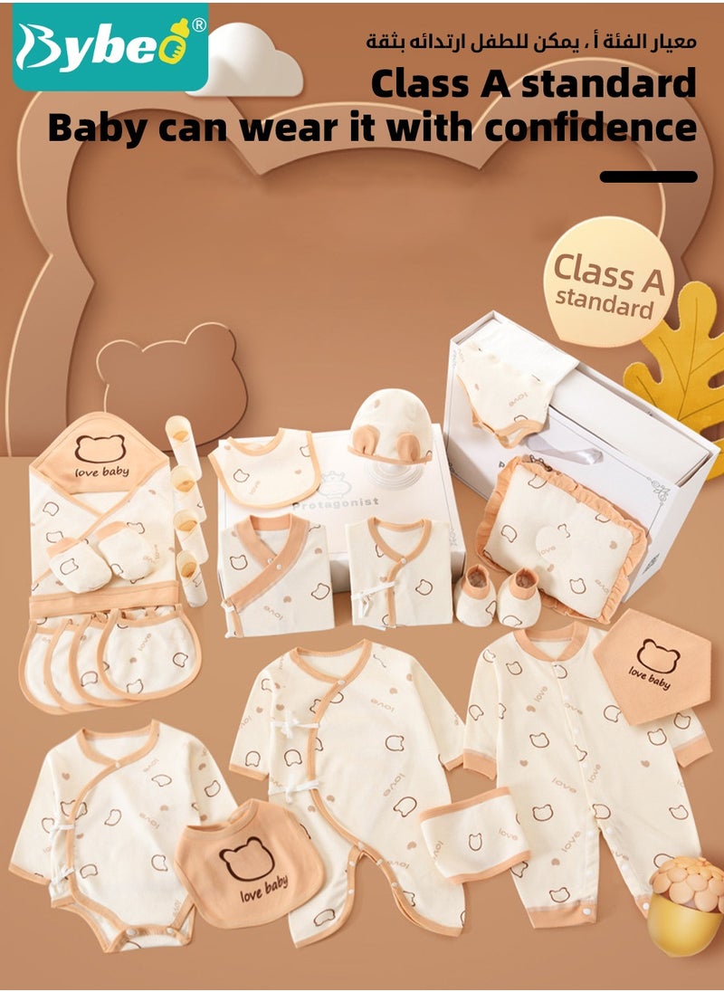30PCS Newborn Baby Gift Set, Newborn Layette Gift Set for Boys and Girls, Babies Essential Clothes Accessories with Baby Blanket, 100% Premium Cotton, for Spring Summer Autumn Winter