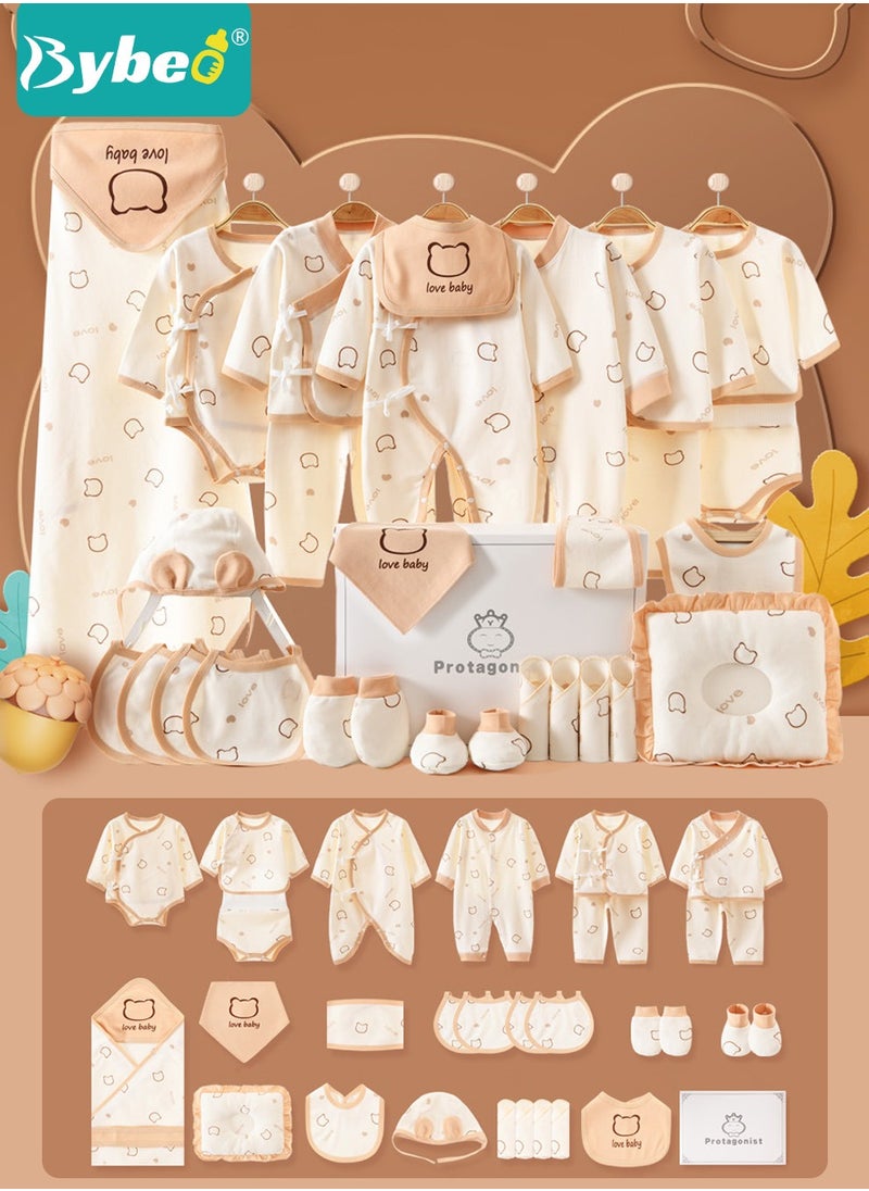 30PCS Newborn Baby Gift Set, Newborn Layette Gift Set for Boys and Girls, Babies Essential Clothes Accessories with Baby Blanket, 100% Premium Cotton, for Spring Summer Autumn Winter