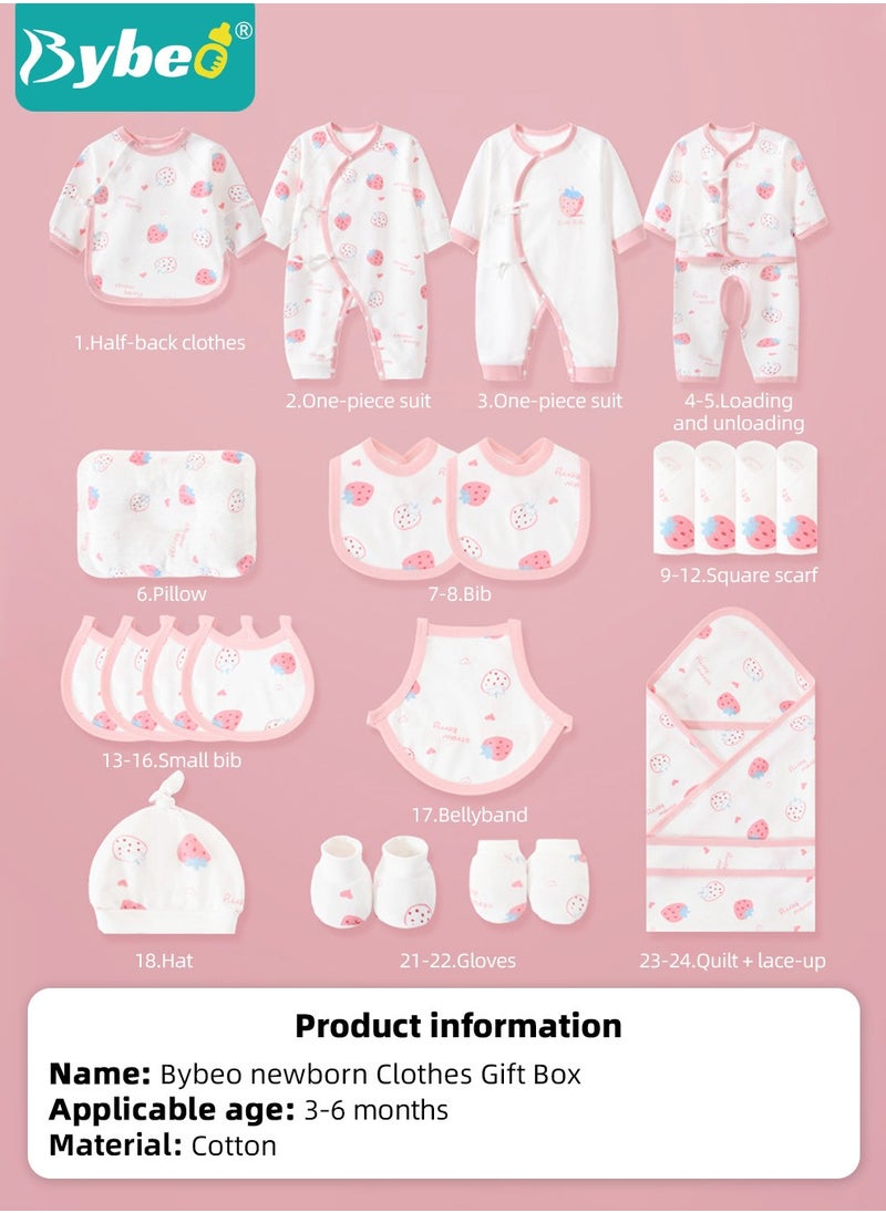 24PCS Newborn Baby Gift Set, Newborn Layette Gift Set for Boys and Girls, Babies Essential Clothes Accessories with Baby Blanket, 100% Premium Cotton, for Spring Summer Autumn Winter