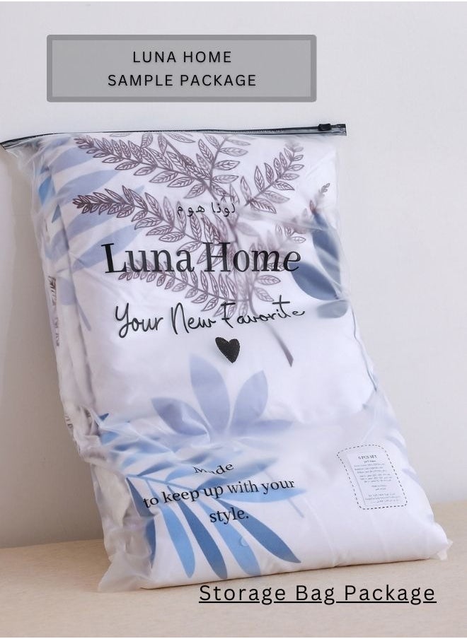 Single Size 4-Piece Bedding Set (No Filler Included) – Reversible Duvet Cover Set featuring a Charming Leaf Design.