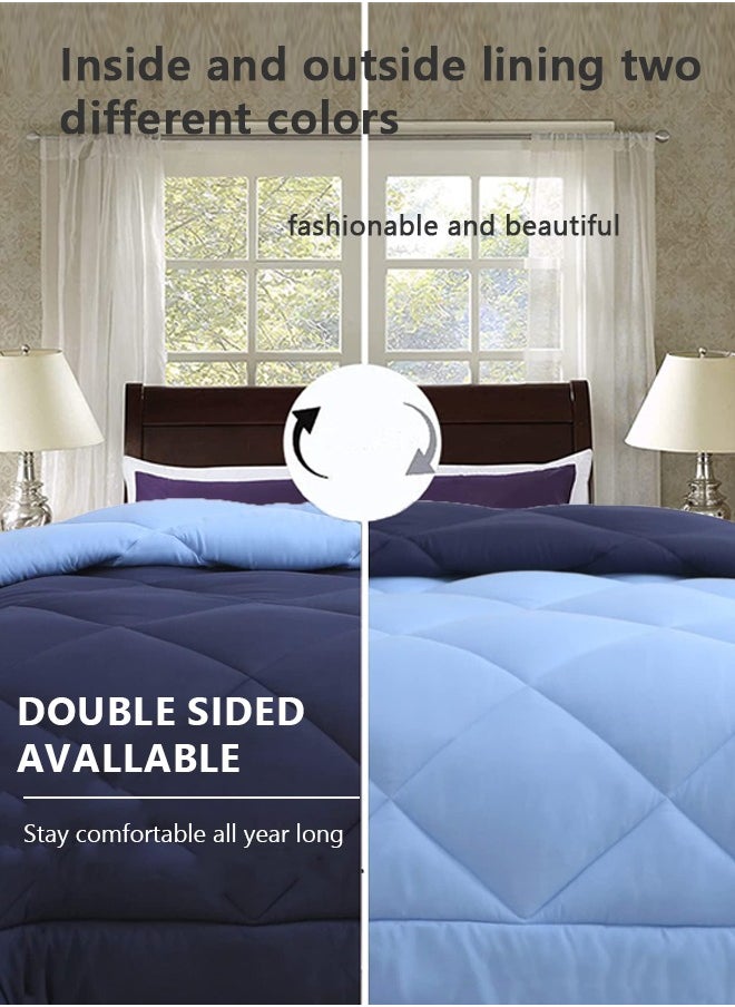 Duvet,Reversible Down Alternative Comforter, Ultra Soft Brushed Microfiber Lightweight,All Season Quilt King Size(200x230cm)
