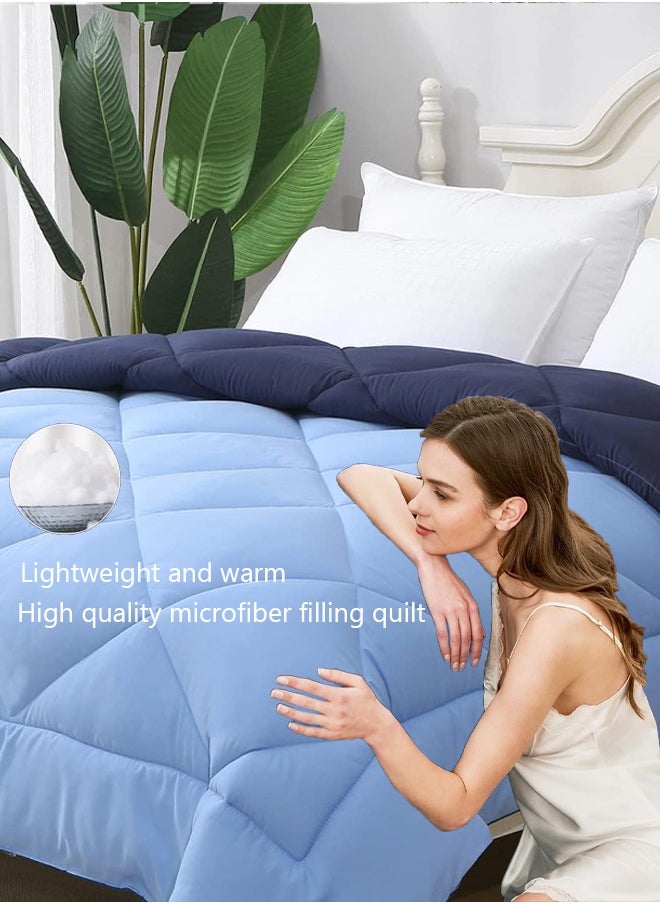Duvet,Reversible Down Alternative Comforter, Ultra Soft Brushed Microfiber Lightweight,All Season Quilt King Size(200x230cm)