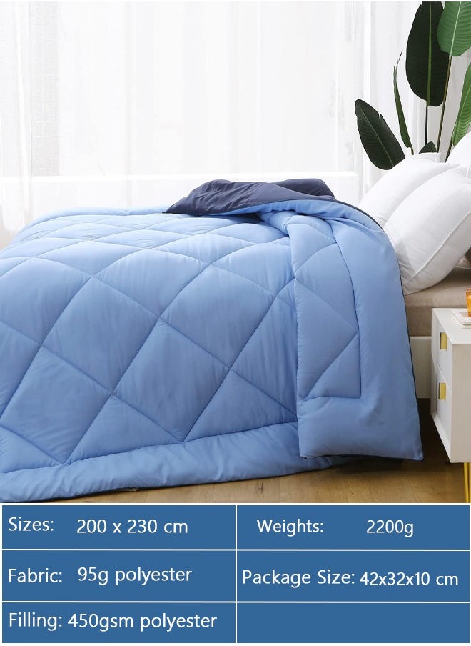 Duvet,Reversible Down Alternative Comforter, Ultra Soft Brushed Microfiber Lightweight,All Season Quilt King Size(200x230cm)