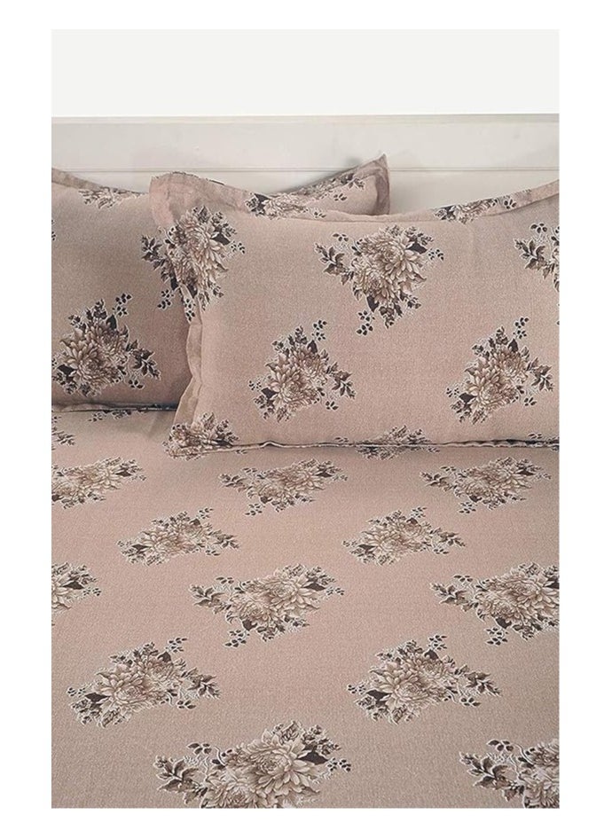 Swayam Zinnia Collection 210 Tc Cotton Bib Duvet Cover With 2 Pillow Cover, Multi-Colour