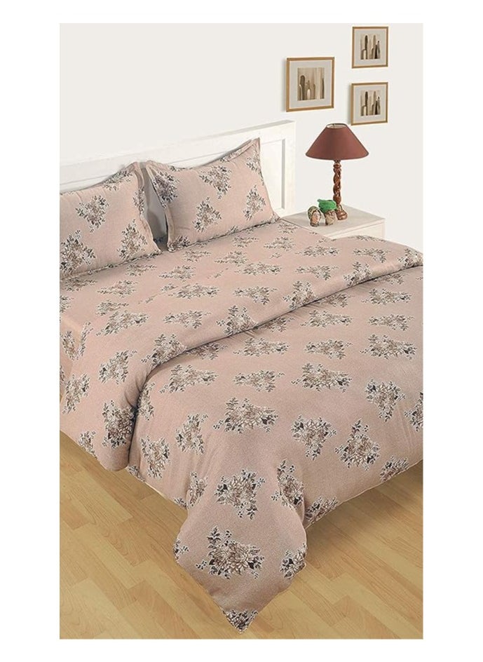 Swayam Zinnia Collection 210 Tc Cotton Bib Duvet Cover With 2 Pillow Cover, Multi-Colour