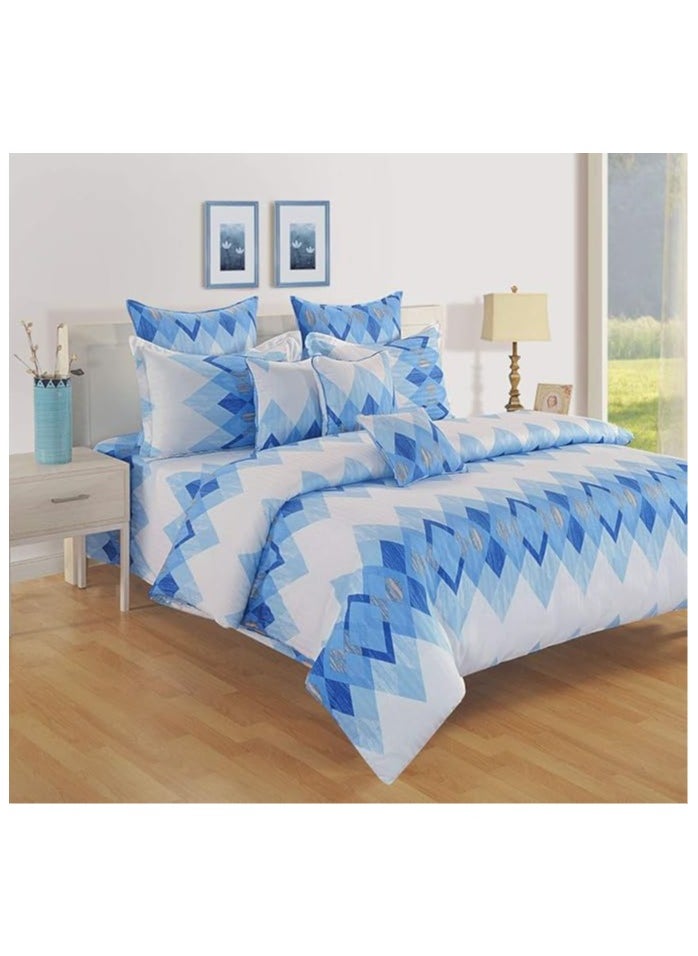 Swayam Zinnia Collection Double Bib Duvet Cover Set, Multi-Colour