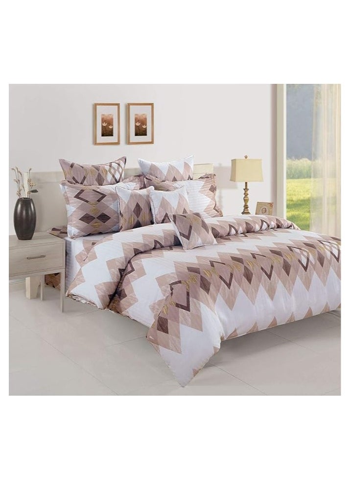 Swayam Zinnia Collection 210 TC 100percent Cotton Double BIB Duvet Cover 150 x 220 cm
